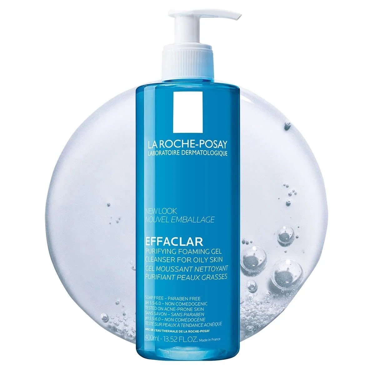 La Roche-Posay Effaclar Purifying Foaming Gel Cleanser | 400ml | For Oily & Acne-Prone Skin | Soap Free, pH 5.5 | With Zinc + La Roche-Posay Thermal Water | Made in France
